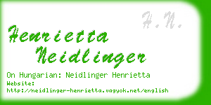 henrietta neidlinger business card
